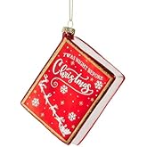 RAZ Imports Christmas Book Ornament, 5-Inch, Glass