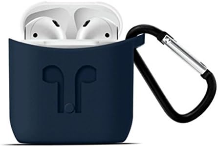 Yieserra AirPods Case Cover with Clip Silicone Protective Cover/Skin Shock Resistant Cover Keychain for Apple AirPods,Detachable Carabiner Included (Indigo Blue)
