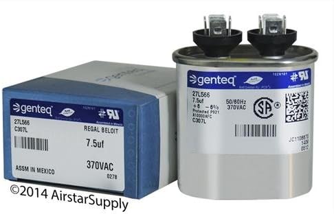 97F9001 - 7.5 uf MFD 370 Volt VAC - Genteq Oval Run Capacitor Upgrade