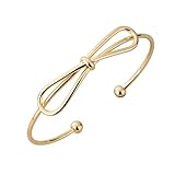 SENFAI New Fashion 18k Gold and Silver Plated Adjustable Simple Handmade Bow Knot Bracelets & Bangles for Women