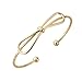 SENFAI New Fashion 18k Gold and Silver Plated Adjustable Simple Handmade Bow Knot Bracelets & Bangles for Women