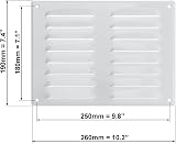 EUROPLAST 260x190mm White Metal Air Vent Grille Cover with Insect Mesh view 2