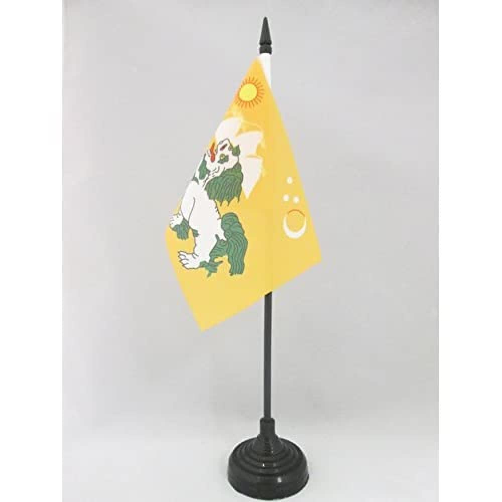 AZ FLAG - Tibet 1920-1925 Table Flag 4'' x 6'' - Tibetan Office Mini Banner 100% Polyester 15 x 10 cm - Mini Desk Flag with 10'' Pole and Black Plastic Base