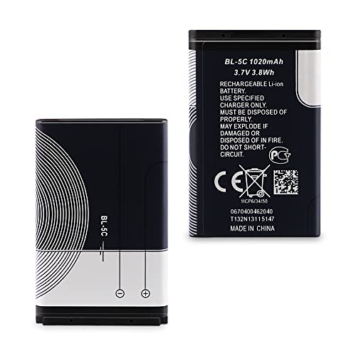 Batteria BL-5C 1020mAh 3.7V – Ricambio Per Nokia 3100, 6230i, N70, 1100, 1600 E Molti Altri Modelli