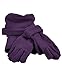 Women's Sold Color Polyester Fleece 3-Piece Winter Set, Purple
