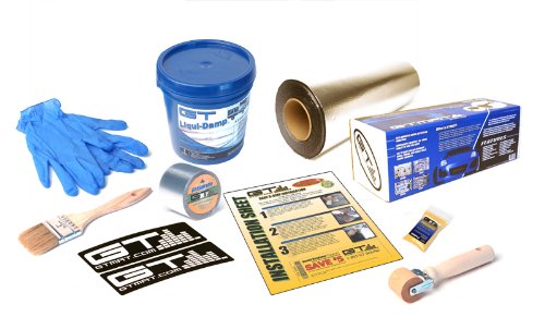 GTMat 50sqft PRO Sound Deadener Adhesive Mat + 1 Gallon Liqui-Damp Liquid Sound Deadener (Spray On/Brush On) + 2