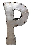 Rustic Arrow Letter P for Decor, 14-Inch, Silver