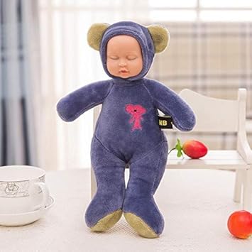 The blossom gift basket Rabbit Stuffed Baby Doll Simulated Babies Sleeping Dolls Children Toy, 25cm (Multicolour