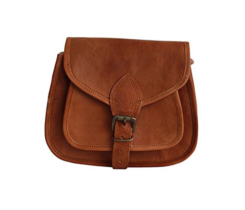 LUST Leather Women's Hippe Leather Purse Crossbody Shoulder Bag Travel Satchel Handbag Ipad Bag 9" x 7"