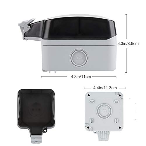 Außensteckdose, Staubdicht Steckdose Wandsteckdose für Außenbereich, IP66 Wetterfest Outdoor Steckdose Schutzkontakt… – Bild 8