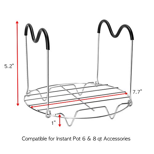 image for Createy Steamer Rack Trivet with Heat Resistant Handles Compatible wit