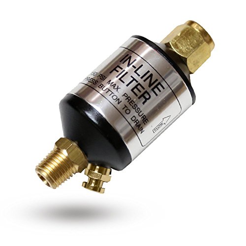 Jewboer 2-pack Oil Water Separator Filter for Air Compressor Spray Paint Gun Air Tools,Plasma Cuttersand Air Lines,1/4" NPT Inlet and Outlet,with Quick Connector - Thumbnail 4