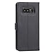 Abacus24-7 Samsung Galaxy Note 8 Case, Leather Wallet with Flip Cover, Credit Card Pockets and Stand, Black