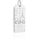 Jet Set Candy Sterling Silver Paris CDG Luggage Tag Travel Charm
