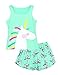 Cozchique Girls Tank Tops PJS – 100% Cotton Unicorn Sleeveless Shirt & Shorts Tween Pajama Set Size 8