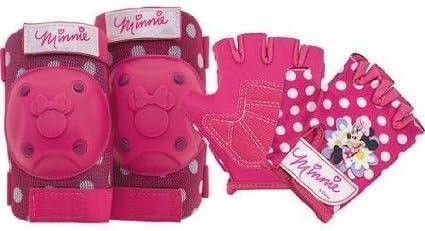 Disney Minnie Mouse Pink Bike Bicycle Skating 6 piece Pad Set (Knee Pads, Elbow Pads &amp; Gloves)