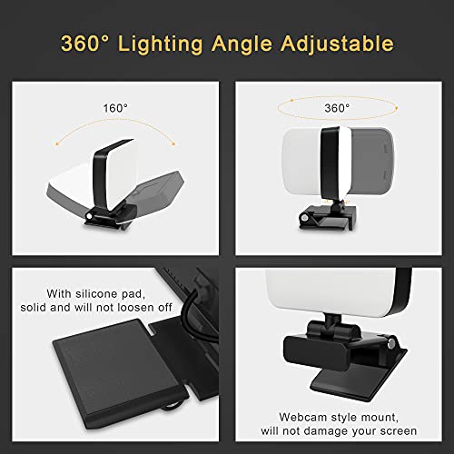 Kit de iluminación para videoconferencia Aogled, luz de Zoom pequeña con 3 Modos de luz para grabación de Video/transmisión en Vivo/Trabajo Remoto/Aprendizaje a Distancia