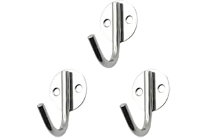 HINTRMENT 3pcs Stainless Steel Wall Hooks with Polished Finish, Round Solid Design, Sturdy Utility Hooks