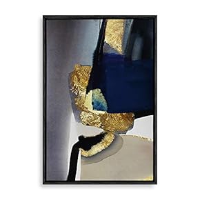 Framed Home Artwork Golden Abstract Art for Living Room Bedroom