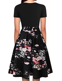 YATHON - Vestido de fiesta con bolsillos para mujer, diseño floral