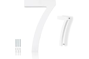 Hvatry House Numbers for Outside, White 6 inch Modern Floating Address Numbers for Front Door, Street, Apartment, Farmhouse, High Visibility Numbers Enhance Home's Exterior Charm(House Numbers 7)