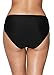 beautyin Women High Waisted Tummy Control Swim Bottoms Black Bikini Bottom Brief