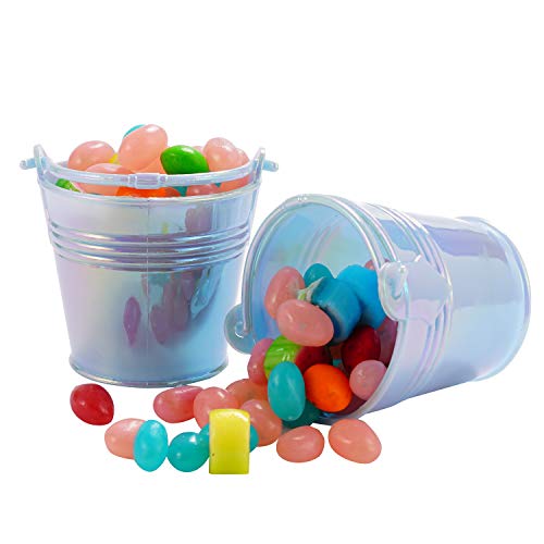 Mini Bucket Set Mini Pails with Handle Party Favor Gift BucketBucket Flower Holder Decorative Mini Bucket Candy Box Buckets for DIY Craft Baby Showers Bridal Shower Wedding Party Blue