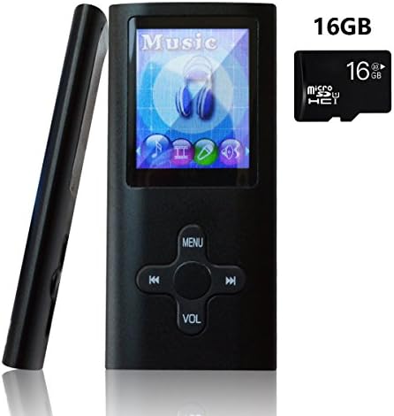 Lonve MP3 Player MP4 Player 16GB Portable Media Music Player with FM Radio Voice Recorder Supporting MP3 WMA WAV Perfect for Kids Sports Black