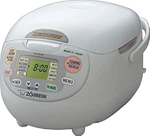 Zojirushi NS-ZCC18 Neuro Fuzzy Rice Cooker &amp; Warmer, 10 Cup, Premium White