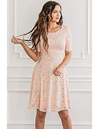 Mikarose "Vestido de encaje modesto Sloan, vestido de dama de honor modesto, vestido de fiesta o vestido de regreso a casa