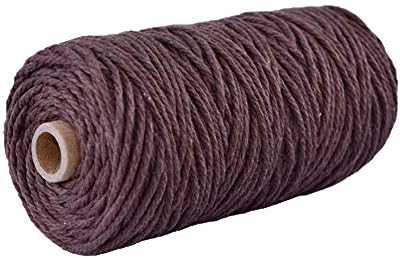 Brown Macrame Cord,Diameter 3mm Natural Cotton Rope,Knitting Cord Rope,Craft Making,Natural Color Cord,Craft Supplies,Chunky Yarn,Natural Hemp Rope,1 Skein is 100 Meters