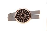 The Oil Collection Rose Gold Essential Oils Diffuser Wrap Bracelet (Stainless Steel) (Gray Leather - Arrows)
