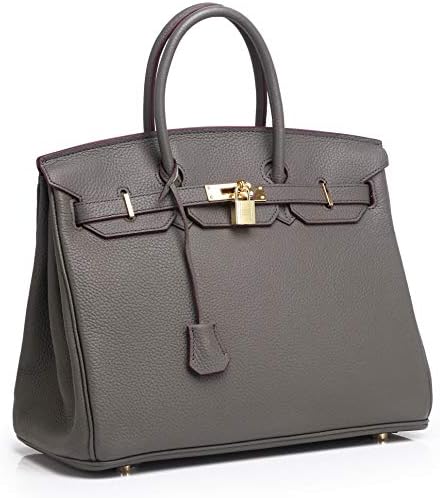 Kueh Womens Padlock Designer Handbags Genuine Leather bags With Gold Hardware