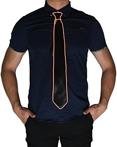 MissFine Men's Novelty LED Necktie as Seen on Today Show, Orange