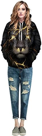 Hoodie, MagiQK Halloween Punk Sweatshirts, Funny 3D Printing Street Snap Lover's Hoody, Leone Pullover (L/XL, Women)