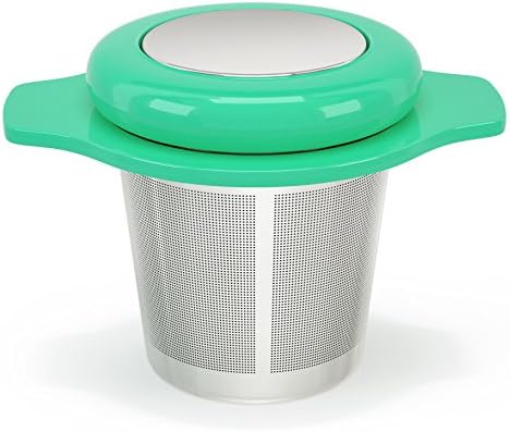 MyTea Infuser ~ Ultra Fine Loose Leaf Tea Infuser with Lid ~ Large Capacity Stainless Steel Tea Strainer Basket Steeper ~ Wide Rimmed with Double Winged Handles ~ Stay Cool Finger Protection