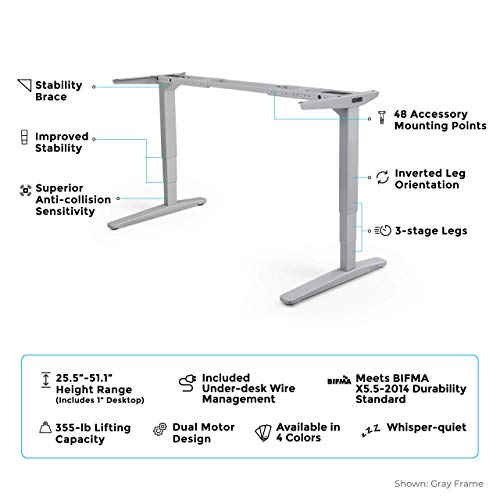 UPLIFT Desk V2 2Leg Height Adjustable Standing Desk Frame