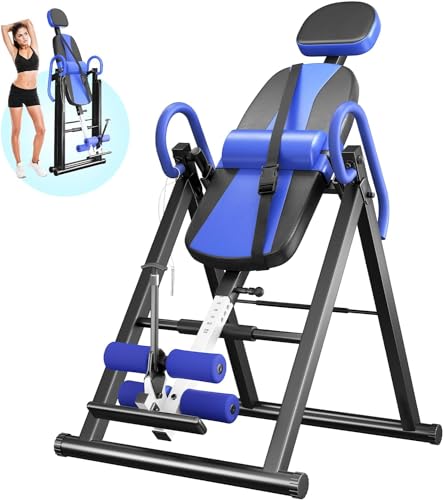YOLEO Verstellbarer/Faltbarer Inversionsbank Mit Dreifacher Sicherheitsverriegelung, Schwerkraftrainer Mit Sicherheitsgurt Für Die Therapie Zur Linder