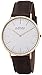 August Steiner Men's AS8084XRG Quartz Classic Silver Dial Slim Case Watch with Brown over Nubuck Leather Strap