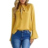 Women Long Sleeve T Shirt,Napoo Casual Flare Sleeve Lacing Blouse Irregular Hem Solid Tops