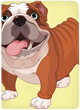 English Bulldog Passport Holder Cover Wallet RFID Blocking Leather Card Case Travel Document Organizer