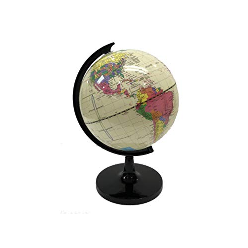World Globe Great for Kids and Adults with Stand Desk 8 Inch Globe 12 Inch Educational Deluxe Blue Ocean Black Base Full Earth Geography … (White Ocean, 8 Inch Diameter)