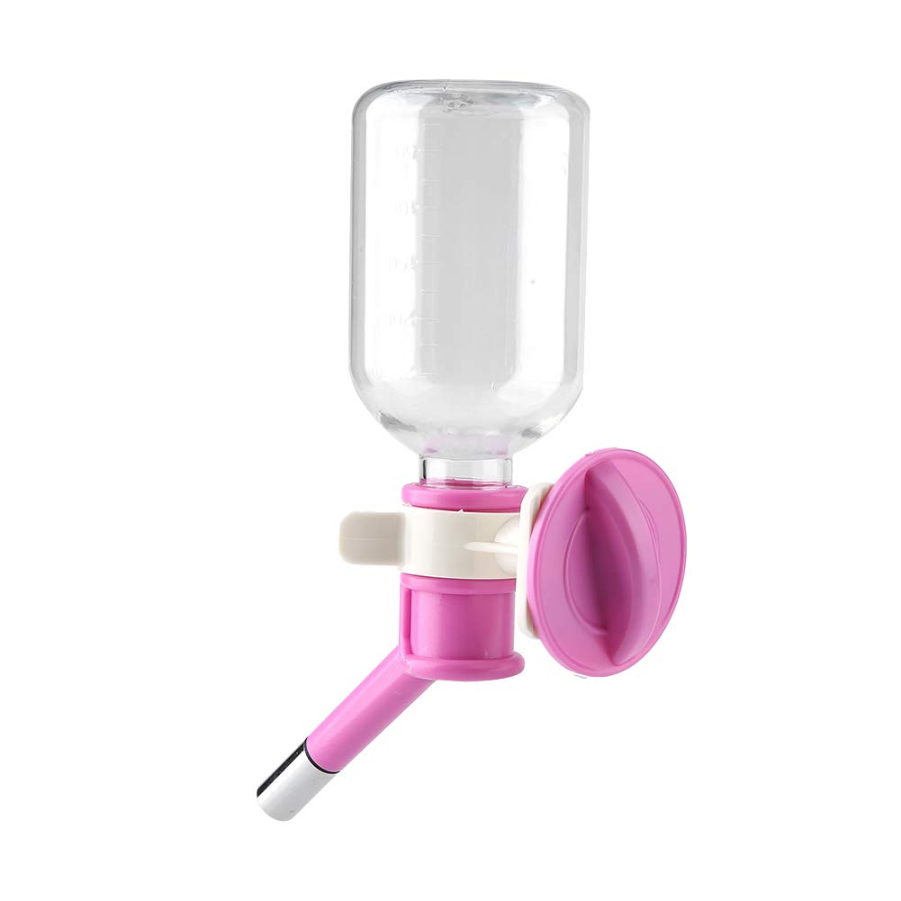 Pet Water Dispenser Dog Chew Proof Leak Proof Bottle with Nozzle Hanging Feeder for Small Medium Cats Dogs S 250ml Pink