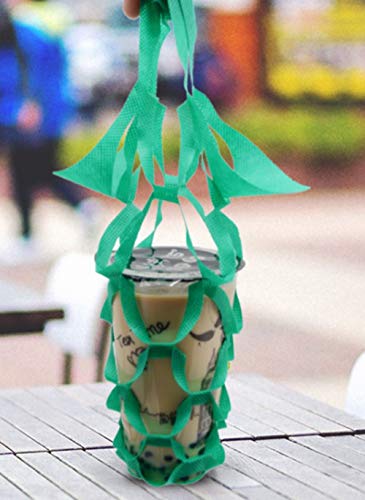 The New Drink Carrier,Hold 1 Cup (200 Pieces), 7.9" L x 7.9" W. Environmentally Friendly Non - Woven Fabrics Drink Carrier - Thumbnail 3