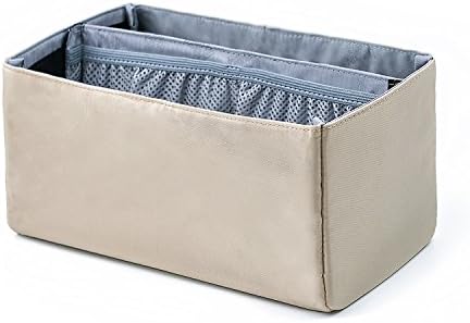 bag in bag Handbag Pouch Insert Bag Organiser Expandable Large Shaper fits Speedy 30 (Large, Khaki)