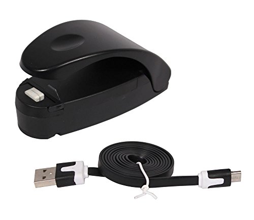 Click Here to See More Images USB Rechargable Smart Sealer - Plastic Bag Re-sealer with Cutter (Black)