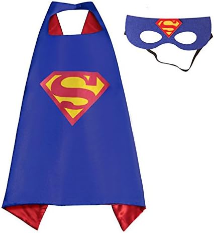 Superman Cape and Mask Set for Boys Girls Kids Comic Halloween Christmas Costume Xmas Birthday Gift