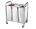 Laundry Hamper with Wheels - Rolling Laundry cart Heavy Duty - Triple Laundry Sorter, Chrome/White Laundry Organizer