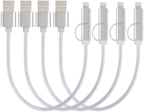 Best 4 PACK of 2-in-1 High Speed Lightning & Micro USB Cables To Sync & Charge Both Apple iPhone, iPad, iPod and Android Samsung Cell Phones & Tablets For Your Charging & Dock Station Solutions.