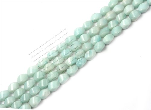 Sweet & Happy Girl's Store 8x12mm Twist Amazonite Gemstone Beads Strand 15 Inch Jewellery Making Beads